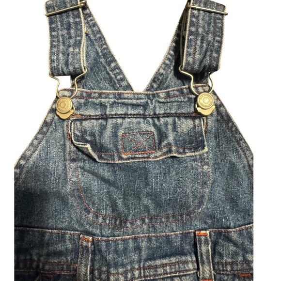 Vintage Baby Denim Overalls 12M Golfing Dino Pals Embroidered Dinosaurs - Picture 5 of 9